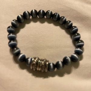 Smoke Grey Cat Eye Stone Bracelet